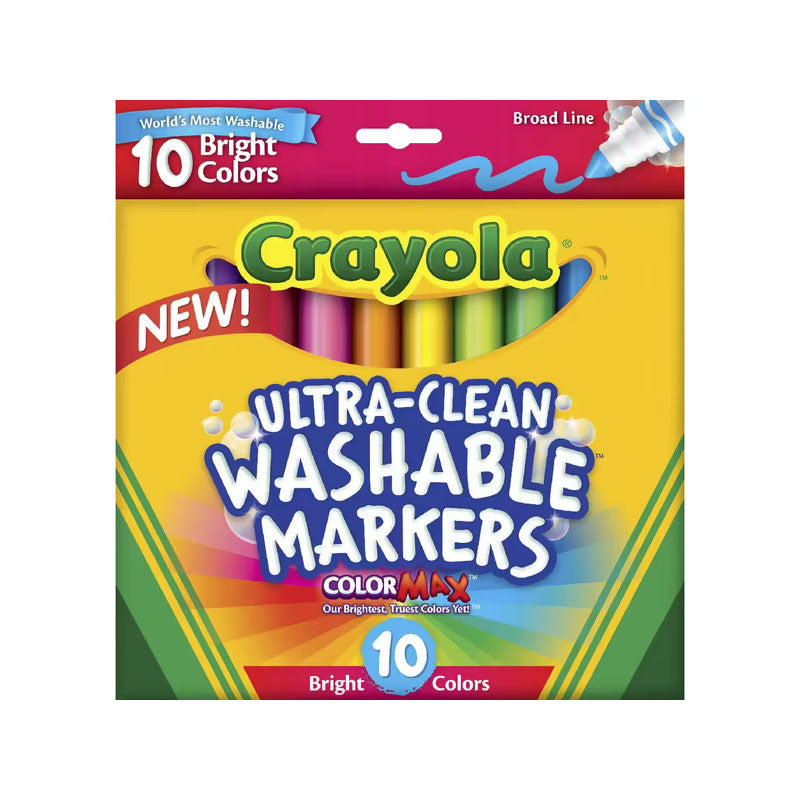 Crayola Ultra-Clean Washable Markers Bright Colors 10 Pack