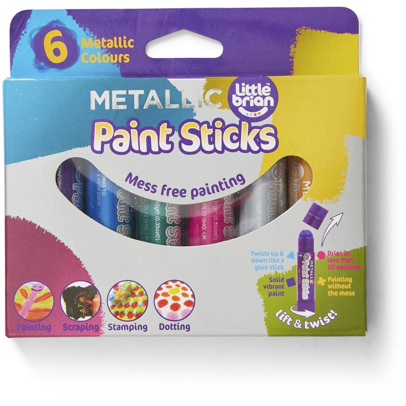 Little Brian Paint Sticks - Metallic 6 Pack