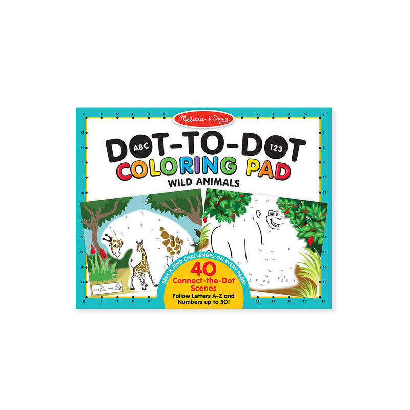 Melissa & Doug - Dot-to-Dot Colouring Pad - Wild Animals