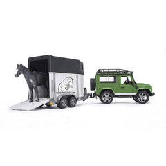 Bruder Leisure Time - Land Rover Defender Station Wagon with Horse Trailer & 1 Horse
