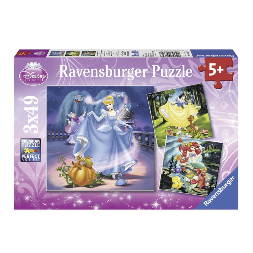Ravensburger Disney Snow White, Ariel, And Cinderella - 3 x 49 Piece