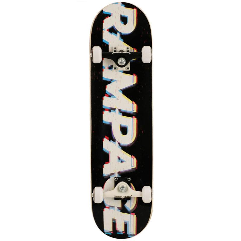 Rampage Glitch Logo Complete Skateboard