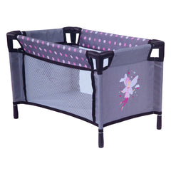 Bayer Doll Travel Bed and Accessories - Pink/Grey/Fairy