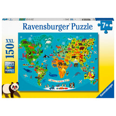 Ravensburger - Animal World Map Puzzle - 150 Piece