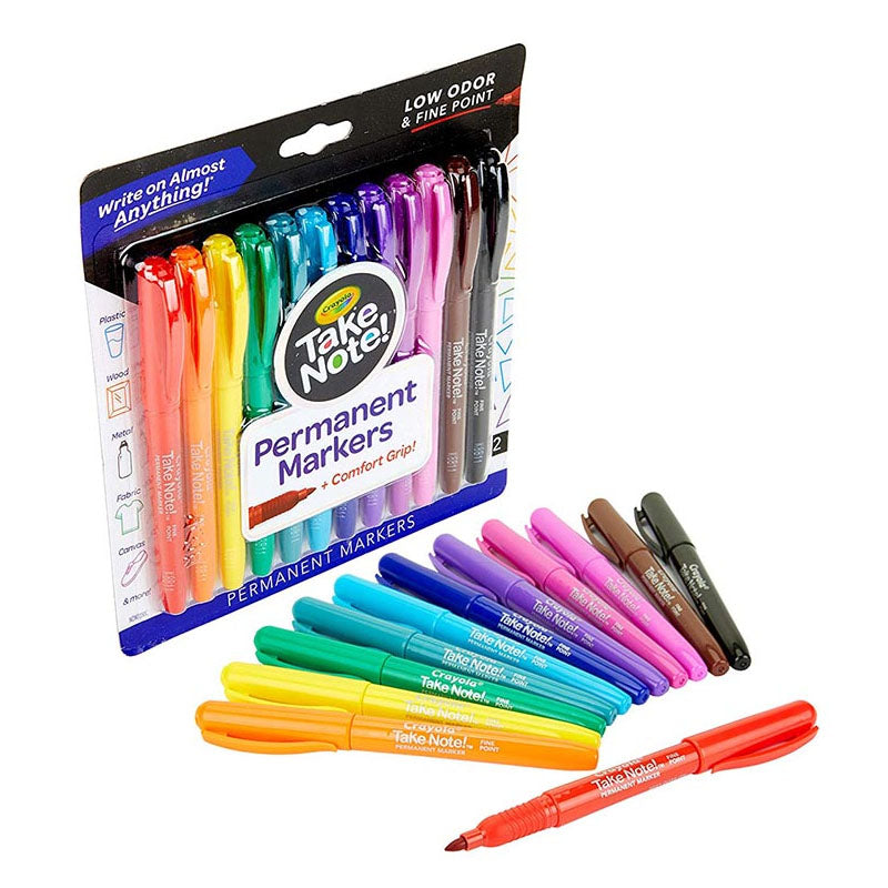 Crayola Take Note! Permanent Markers 12 Pack