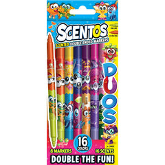 Scentos Scented - Duos Double Ended Fineline Markers 8 Pack