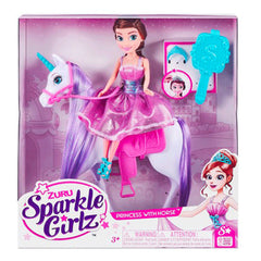 Sparkle Girlz 10 Inch Princess Doll with Unicorn Horse Playset